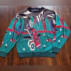 Crossings Men’s Vintage Knit All Over 100% Cotton Golf Sweater size Medium